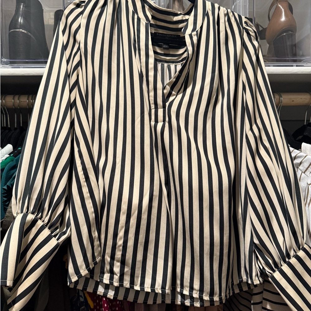 Striped Black and White Women's Top